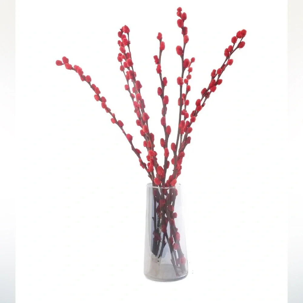 Red Willow Stems 100% Real Floral Plant Home Holiday Decor 16” Length (60pc)